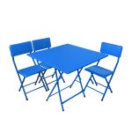 میز و صندلی سفری میزیمو مدل 3 نفره ابعاد 80*80 (مدل پایه رنگی) کد 9451 - Image 3